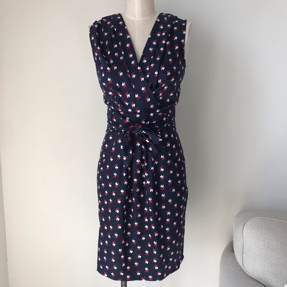 Anthropologie | Dresses | Anthropologie Hi There Blue Bird Print Midi Dress  | Poshmark
